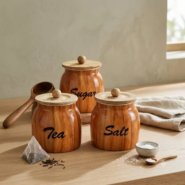Aan_Decor_Salt_Sugar_Tea_Metal_Storage_Jar_Set_With_Wooden_Lid_Airtight_Seal_Food_Safe_Coating_Floral_Print_Design_Felted_Non-Slip_Base_Rust_Free_Metal_Body_Pack_Of_3
