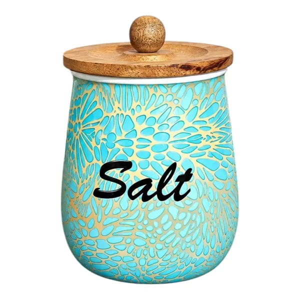 Aan_Decor_Salt_Sugar_Tea_Metal_Storage_Jar_Set_With_Wooden_Lid_Airtight_Seal_Food_Safe_Coating_Floral_Print_Design_Felted_Non-Slip_Base_Rust_Free_Metal_Body_Pack_Of_3
