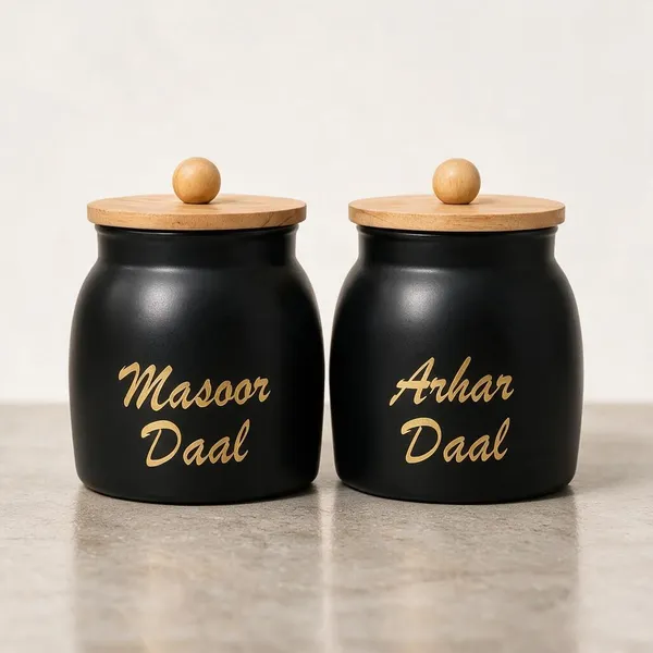 Aan_Decor_Daal_Storage_Container_Metal_With_Airtight_Wooden_Lid_Pack_Of_2
