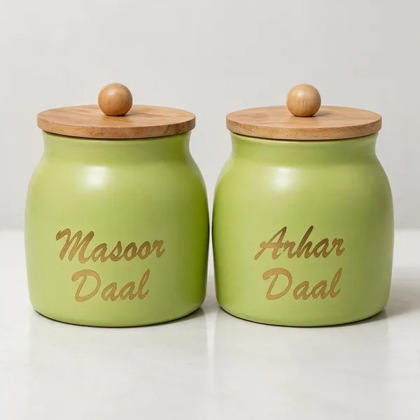 Aan_Decor_Daal_Storage_Container_Metal_With_Airtight_Wooden_Lid_Pack_Of_2