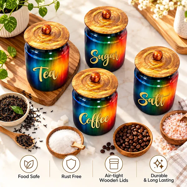 Multicolor_Metal_Kitchen_Canister_Set_Of_4_With_Airtight_Wooden_Lids