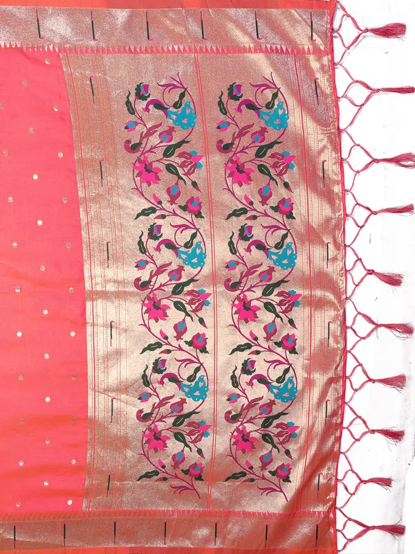 Coral_Pink_Silk_Cotton_Saree_For_Women