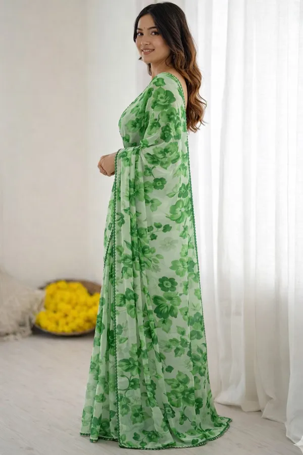 Green_Pure_Chiffon_Saree_For_Women