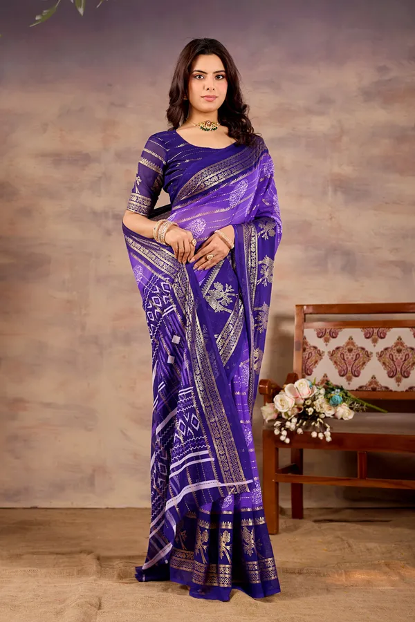 Purple_Pure_Georgette_Saree_For_Women