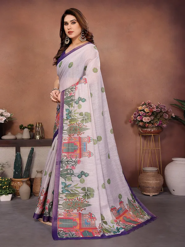 Lavender_Silk_Blend_Saree_For_Women
