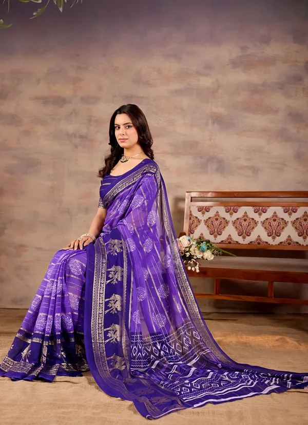 Purple_Pure_Georgette_Saree_For_Women