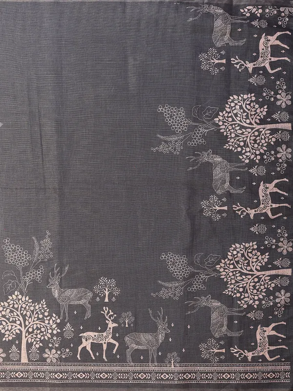 Grey_Silk_Blend_Saree_For_Women