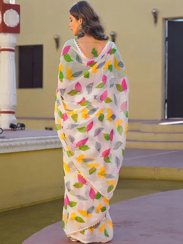 White,_Green,_Pink,_Yellow,_Grey_Pure_Chiffon_Saree_For_Women