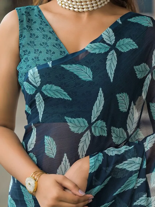 Blue_Pure_Chiffon_Saree_For_Women