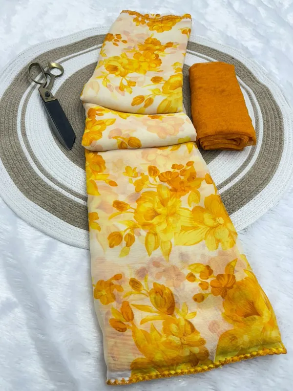 Yellow_Pure_Chiffon_Saree_For_Women