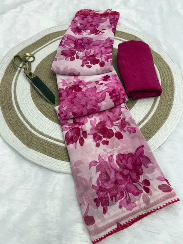 Pink_Pure_Chiffon_Saree_For_Women