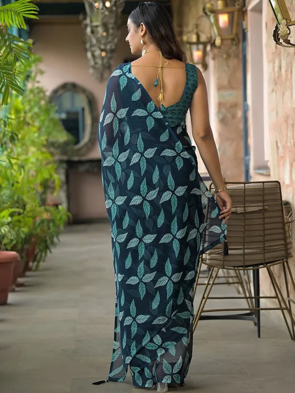 Blue_Pure_Chiffon_Saree_For_Women