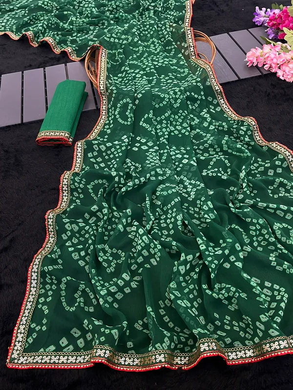 Green_Pure_Georgette_Saree_For_Women
