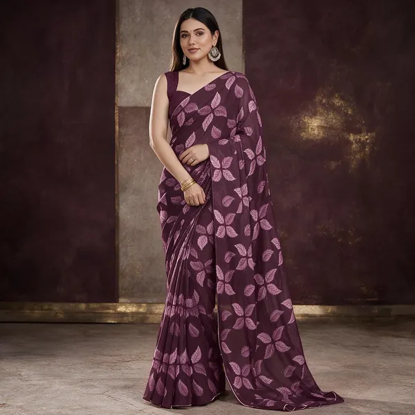 Purple_Pure_Georgette_Saree_For_Women