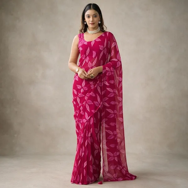 Pink_Pure_Chiffon_Saree_For_Women