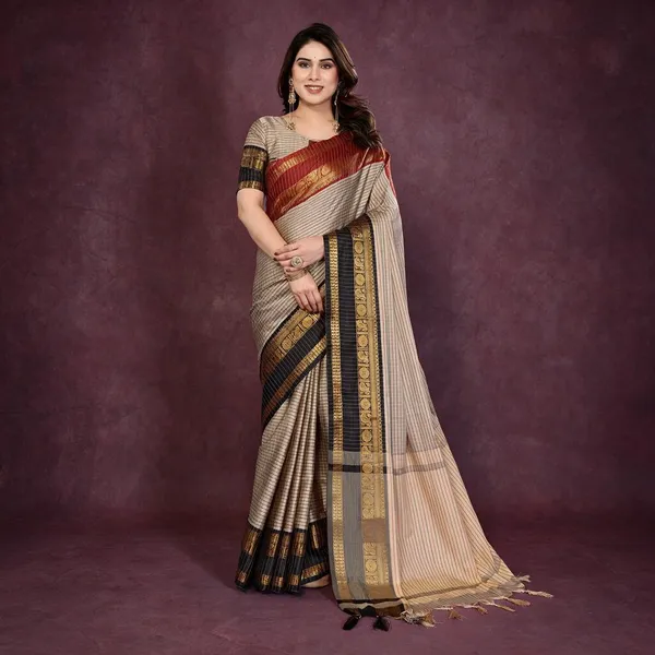 Beige_Silk_Cotton_Saree_For_Women