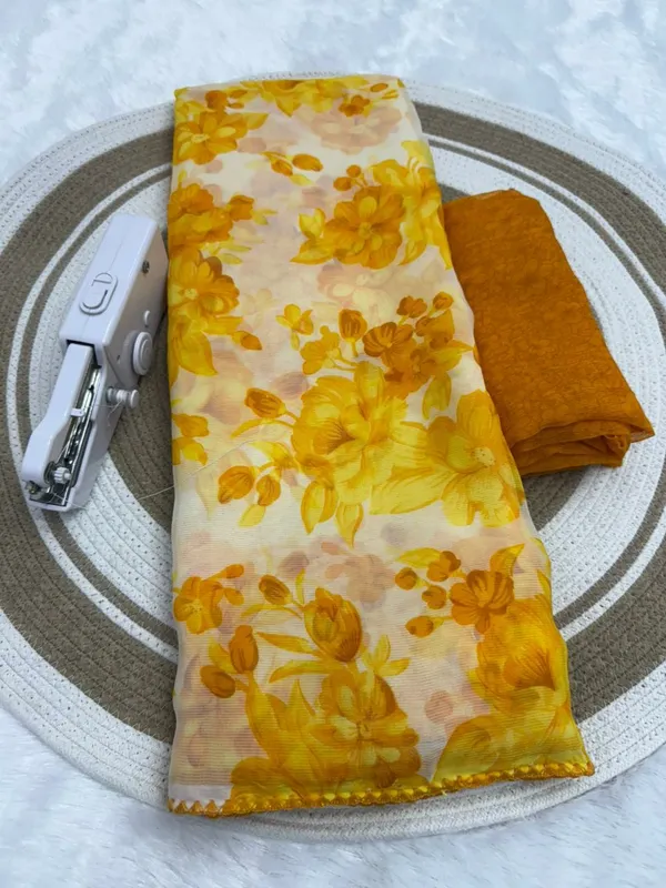 Yellow_Pure_Chiffon_Saree_For_Women