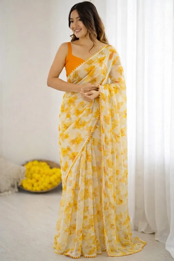 Yellow_Pure_Chiffon_Saree_For_Women
