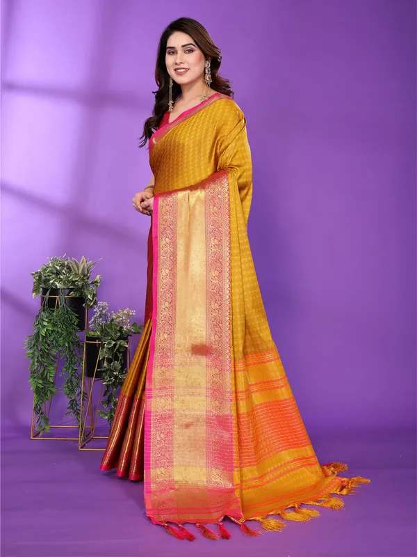Mustard_Silk_Cotton_Saree_For_Women