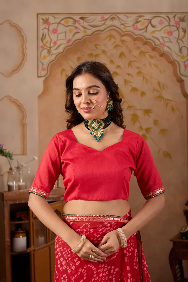 Red_Pure_Georgette_Saree_For_Women