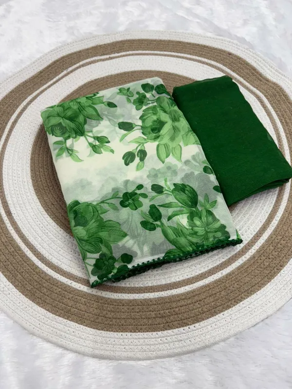 Green_Pure_Chiffon_Saree_For_Women