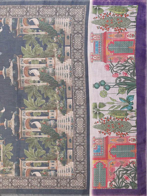 Grey_Silk_Blend_Saree_For_Women
