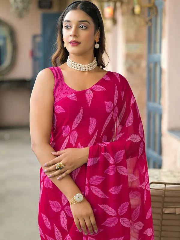 Pink_Pure_Chiffon_Saree_For_Women