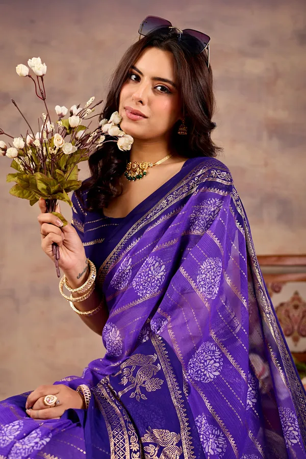 Purple_Pure_Georgette_Saree_For_Women