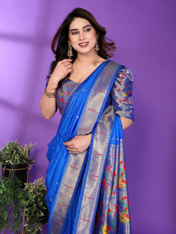 Blue_Silk_Cotton_Saree_For_Women