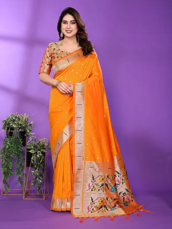 Orange_Silk_Cotton_Saree_For_Women