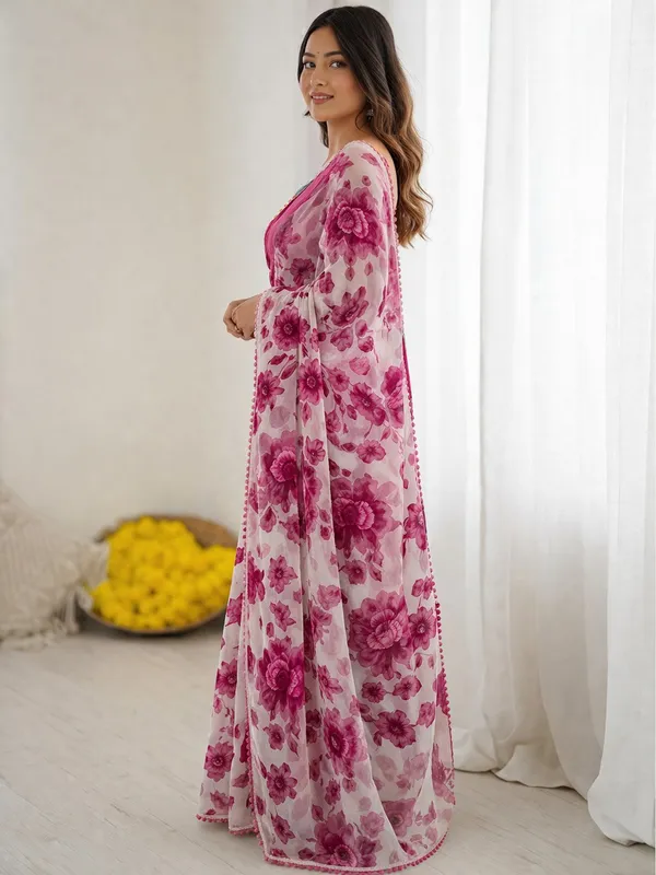 Pink_Pure_Chiffon_Saree_For_Women