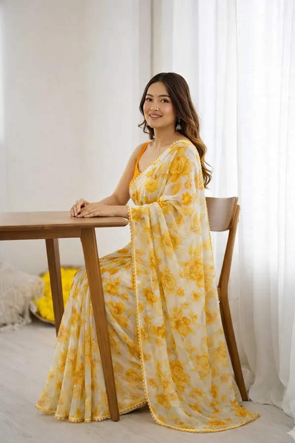 Yellow_Pure_Chiffon_Saree_For_Women