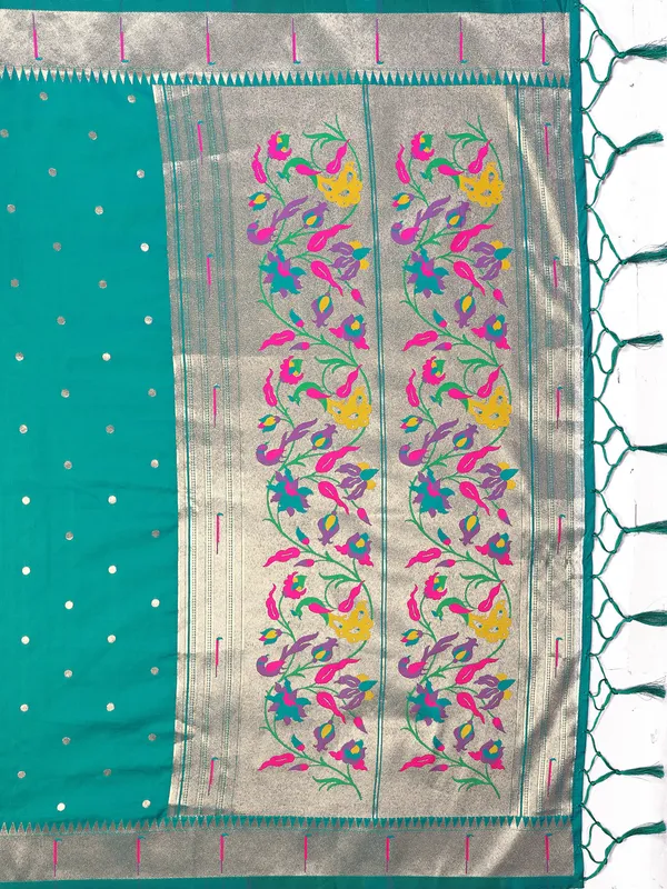 Teal_Silk_Cotton_Saree_For_Women