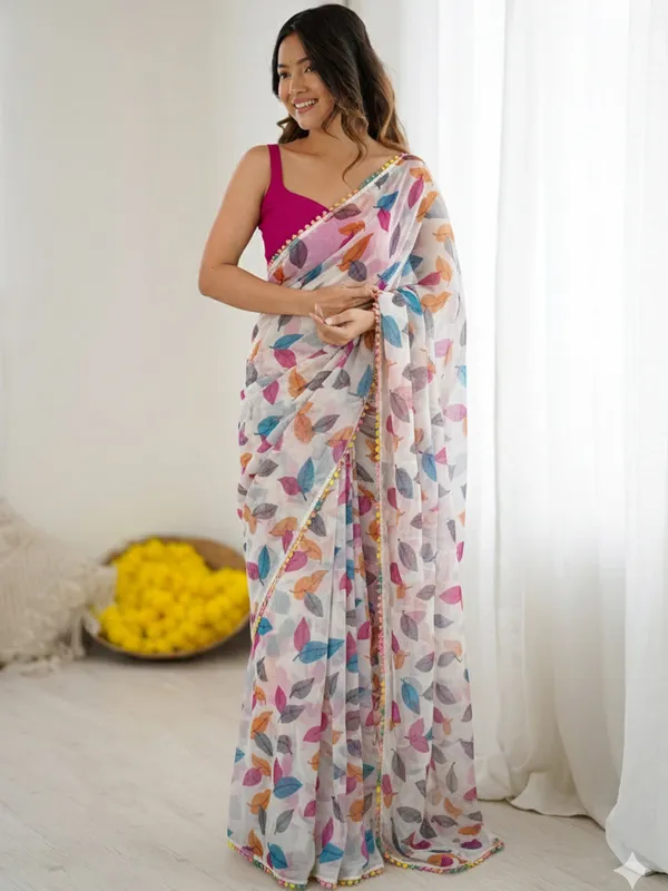 Multicolor_Pure_Chiffon_Saree_For_Women