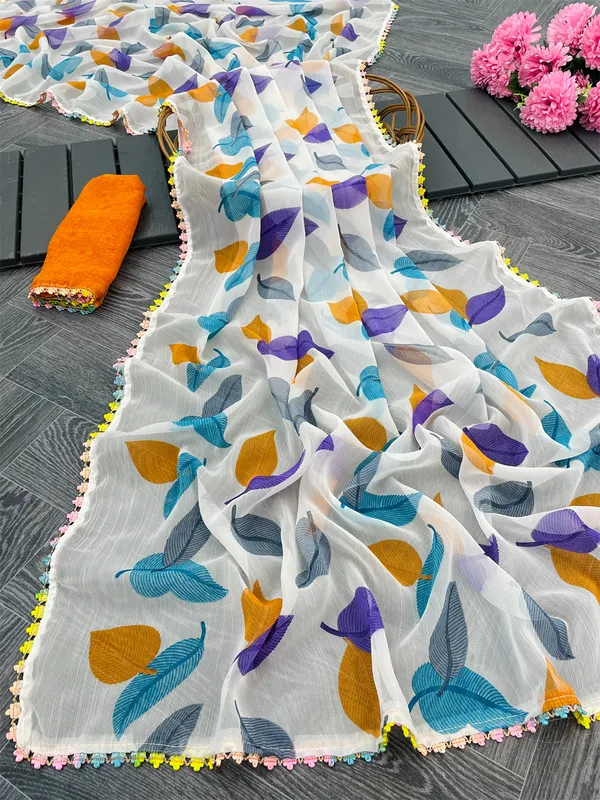Multicolor_Pure_Chiffon_Saree_For_Women