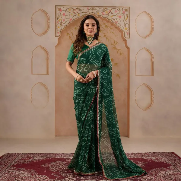 Green_Pure_Georgette_Saree_For_Women