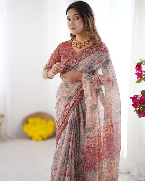 Beige_Linen_Saree_For_Women