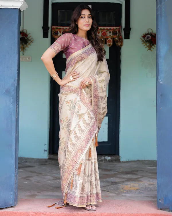 Multicolor_Linen_Saree_For_Women