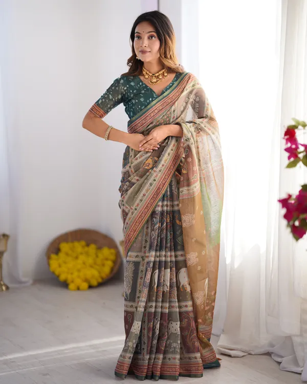 Multicolor_Linen_Saree_For_Women