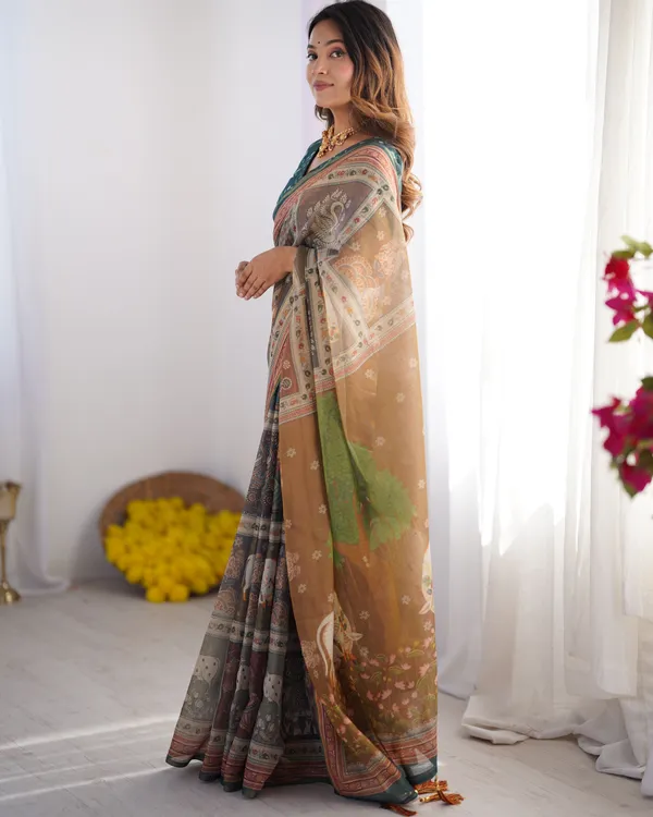 Multicolor_Linen_Saree_For_Women