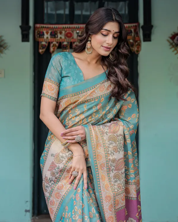 Blue_Linen_Saree_For_Women