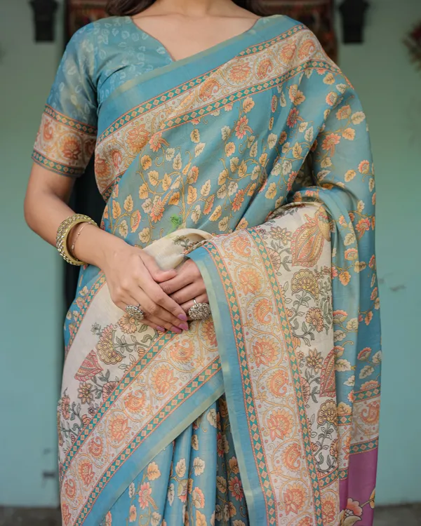 Blue_Linen_Saree_For_Women