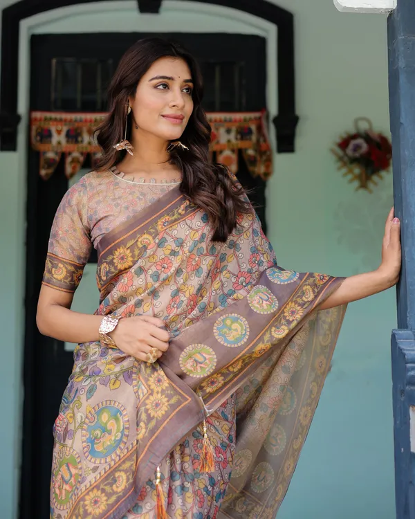 Beige_Linen_Saree_For_Women