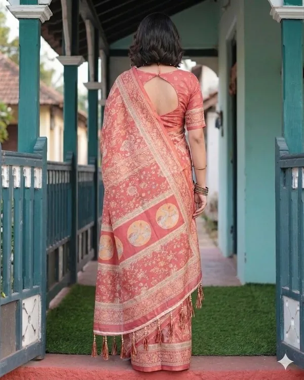 Pink_Linen_Saree_For_Women