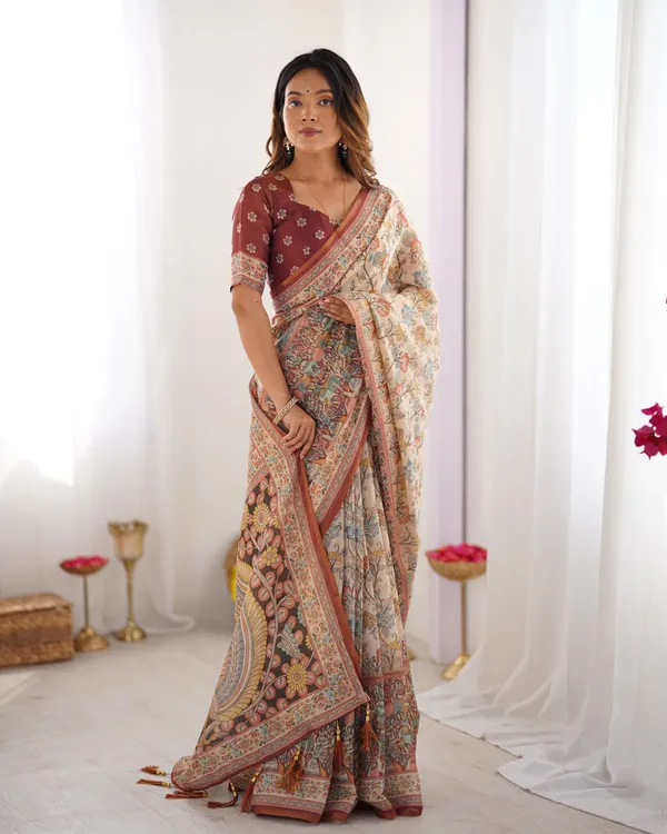 Multicolor_Linen_Saree_For_Women