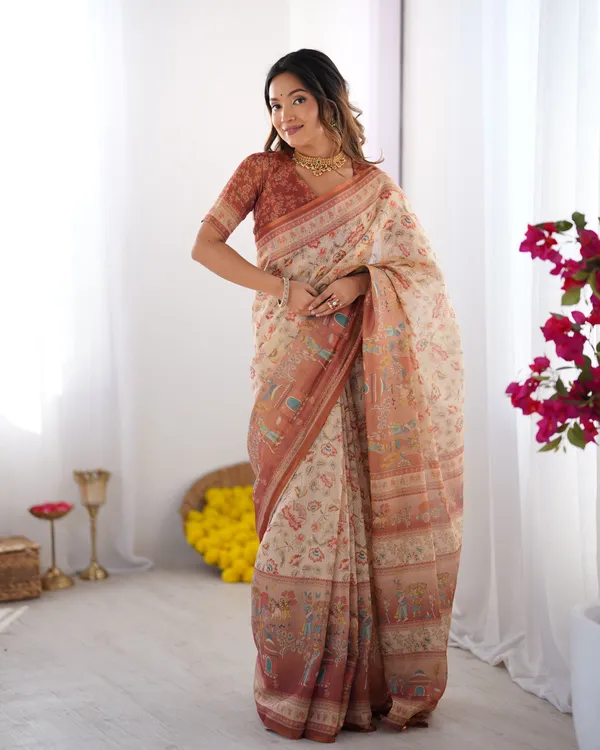 Pink_Linen_Saree_For_Women