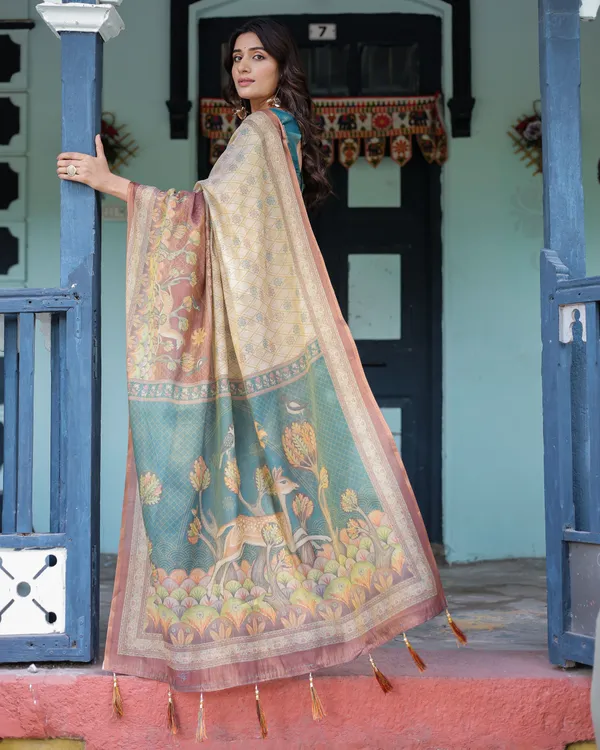 Blue_Linen_Saree_For_Women