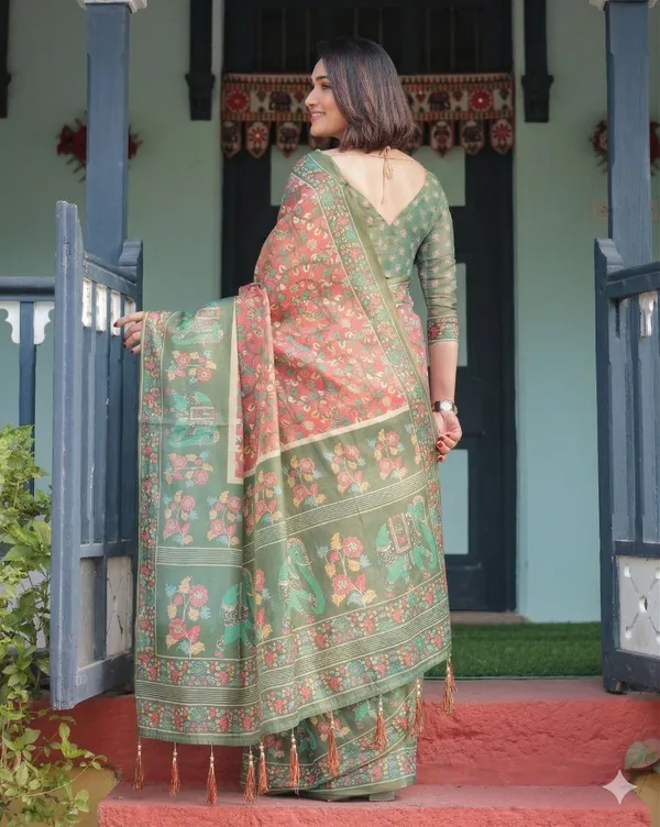 Red_Linen_Saree_For_Women