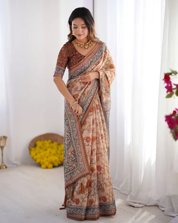 Pink_Linen_Saree_For_Women