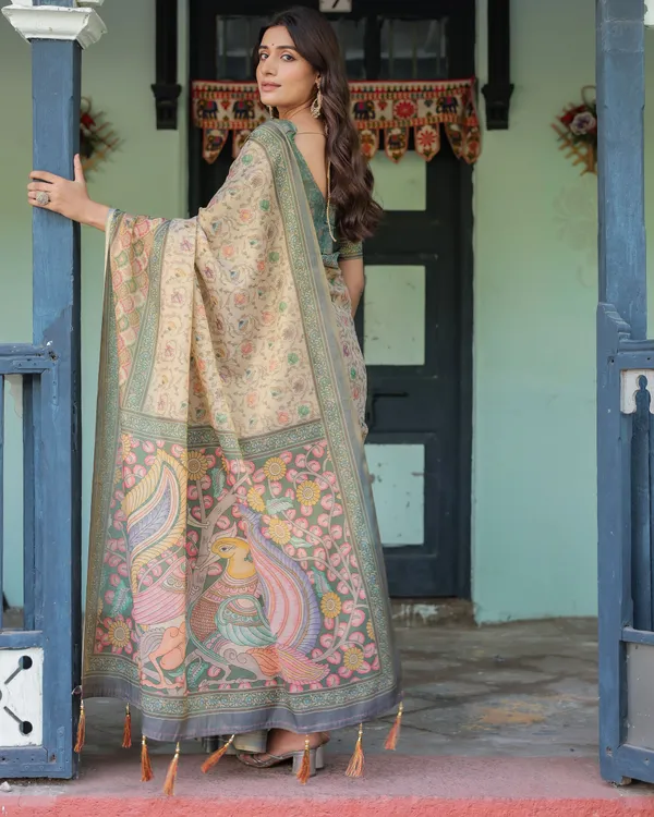 Multicolor_Linen_Saree_For_Women
